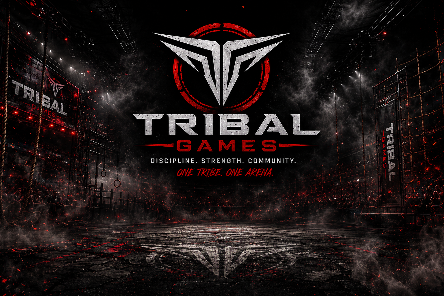 Tribal Games arena with logo - Discipline. Strength. Community. One Tribe. One Arena.